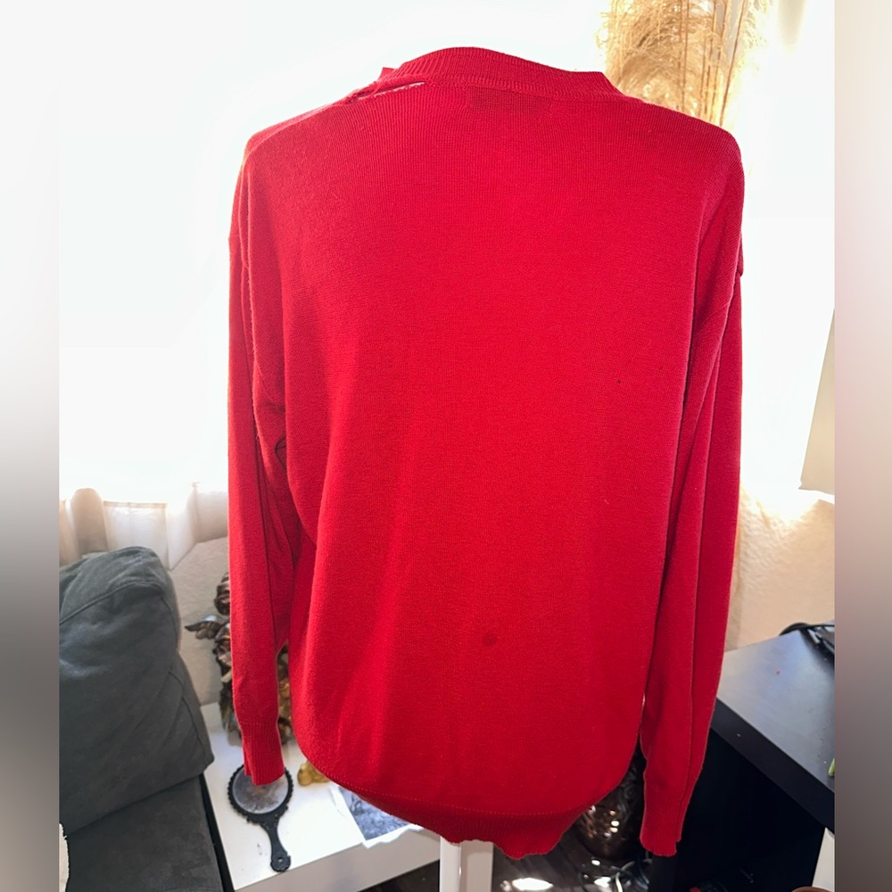 Redcat Red Cardigan Gold Button size L - Picture 3 of 11